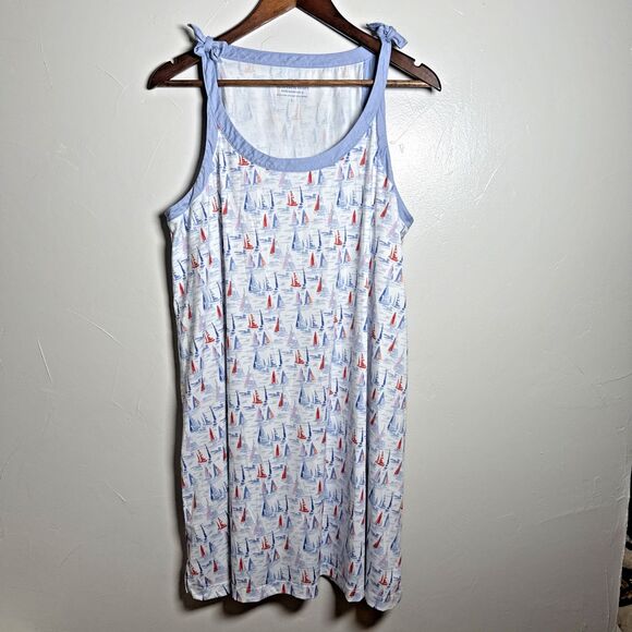 Vineyard Vines Performance Dress Sailboats Women's Size Large - Picture 1 of 14